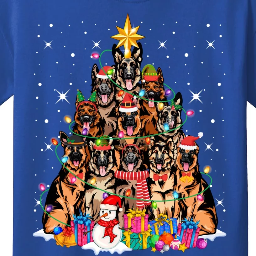 Ger Shepherd Dog Tree Christmas Funny Xmas Pet Dog Lover Gift Kids T-Shirt