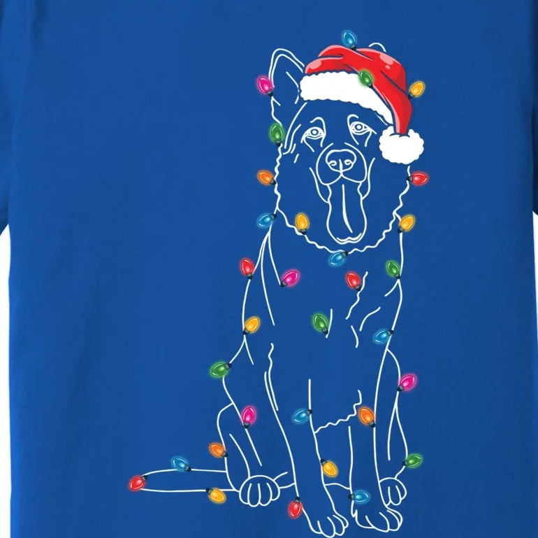 Ger Shepherd Dog Tree Christmas Pajamas Xmas Dogs Gift Premium T-Shirt