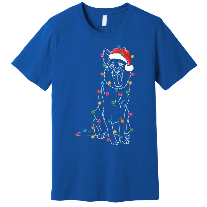 Ger Shepherd Dog Tree Christmas Pajamas Xmas Dogs Gift Premium T-Shirt