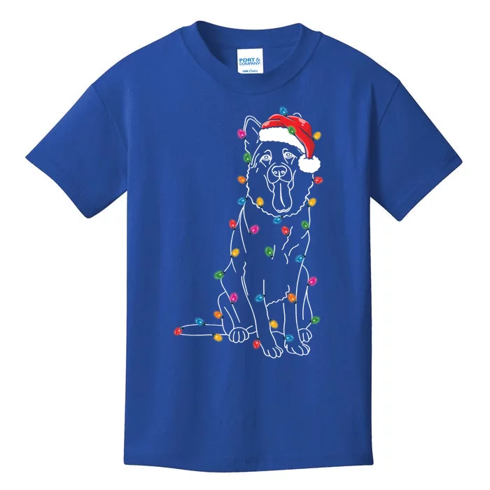 Ger Shepherd Dog Tree Christmas Pajamas Xmas Dogs Gift Kids T-Shirt