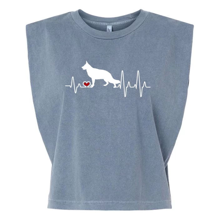 Ger Shepherd Dog Heartbeat Pulse Gift Garment-Dyed Women's Muscle Tee