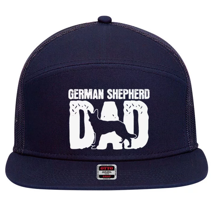 German Shepherd Dad Dog Lover Fathers Day 7 Panel Mesh Trucker Snapback Hat