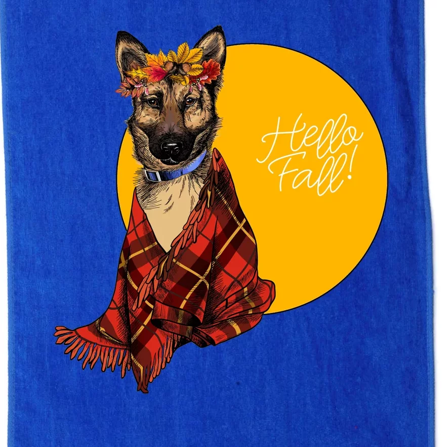 German Shepherd Dog Autumn leaves Blanket Hello Fall Platinum Collection Golf Towel