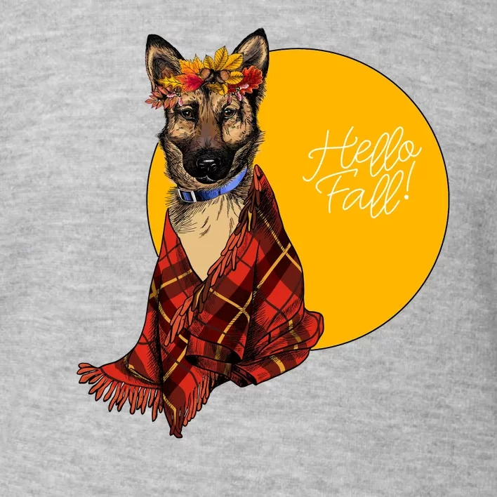 German Shepherd Dog Autumn leaves Blanket Hello Fall Toddler Sweatshirt