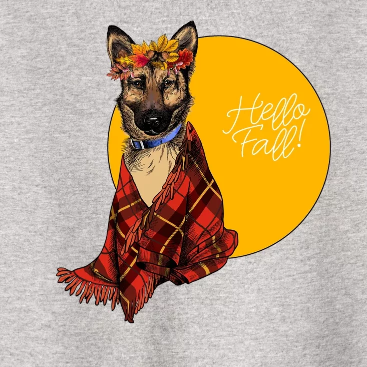 German Shepherd Dog Autumn leaves Blanket Hello Fall Toddler T-Shirt