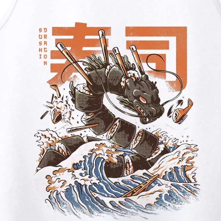 Great Sushi Dragon Japanese Food Kawaii Dragon Anime Sushi Performance Tank