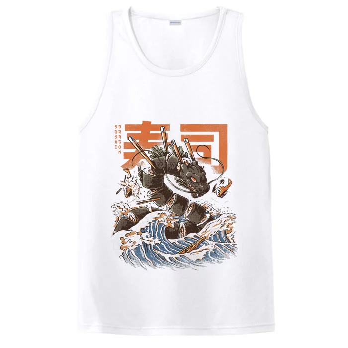 Great Sushi Dragon Japanese Food Kawaii Dragon Anime Sushi Performance Tank