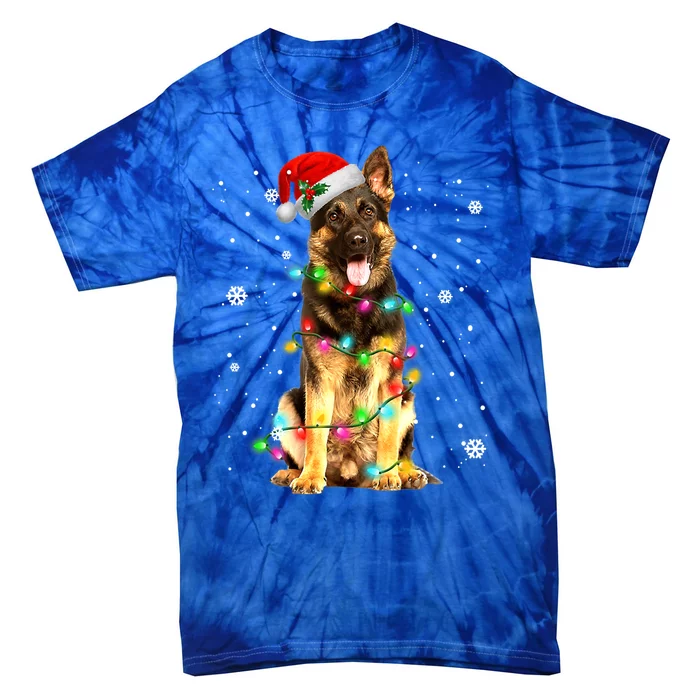 Ger Shepherd Dog Tree Christmas Sweater Xmas Dogs Funny Gift Tie-Dye T-Shirt