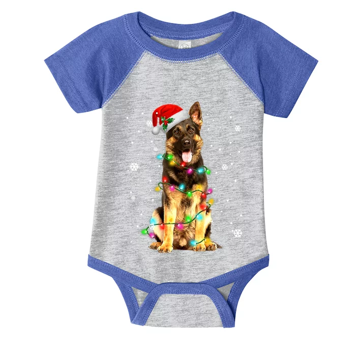 Ger Shepherd Dog Tree Christmas Sweater Xmas Dogs Funny Gift Infant Baby Jersey Bodysuit