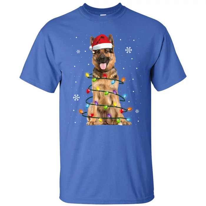 Ger Shepherd Dog Tree Christmas Sweater Xmas Dogs Gift Tall T-Shirt