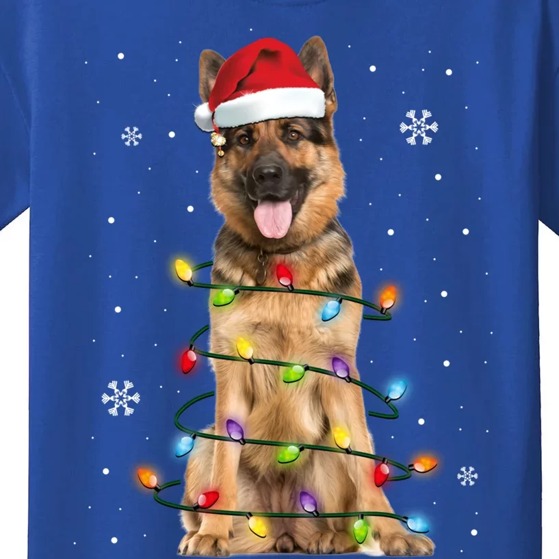 Ger Shepherd Dog Tree Christmas Sweater Xmas Dogs Gift Kids T-Shirt