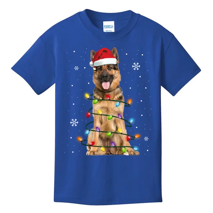 Ger Shepherd Dog Tree Christmas Sweater Xmas Dogs Gift Kids T-Shirt