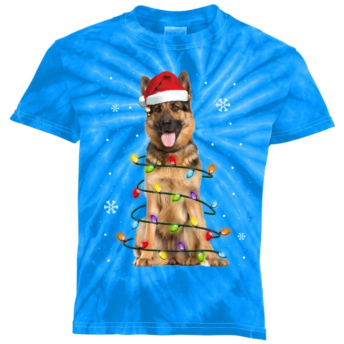 Ger Shepherd Dog Tree Christmas Sweater Xmas Dogs Gift Kids Tie-Dye T-Shirt