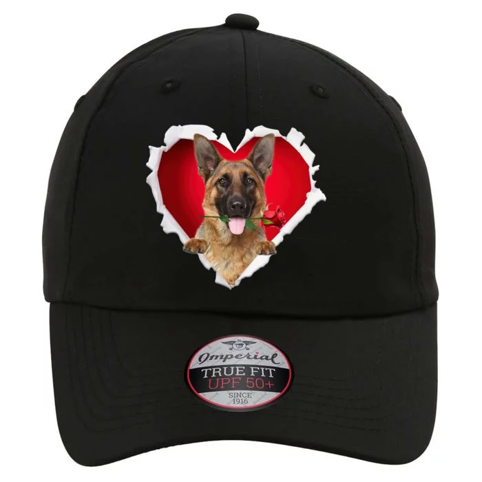 Ger Shepherd Dog Rose Heart Valentines Day Couple Gift The Original Performance Cap