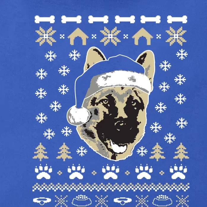 Ger Shepherd Dog Ugly Christmas Sweater Xmas Zip Tote Bag