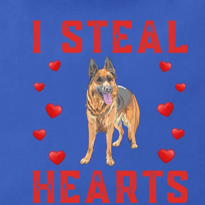 Ger Shepherd Dog Themed I Steal Hearts Cute Valentine Day Gift Zip Tote Bag