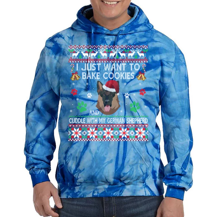 Ger Shepherd Dog Ugly Christmas Xmas Sweater Gift Tie Dye Hoodie