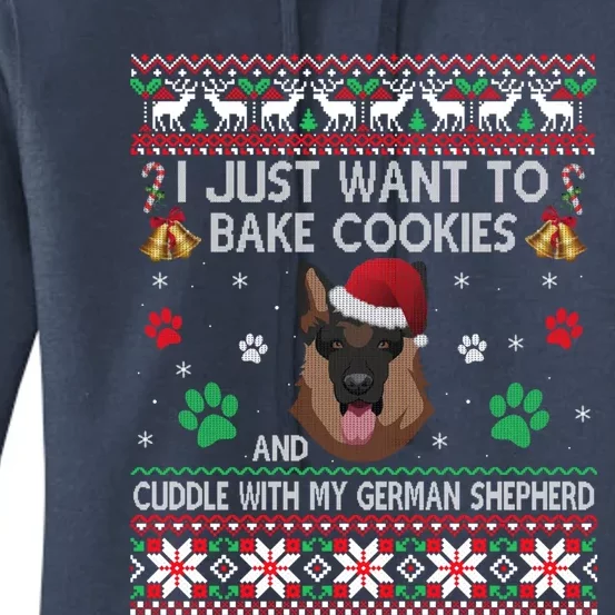 Ger Shepherd Dog Ugly Christmas Xmas Sweater Gift Women's Pullover Hoodie