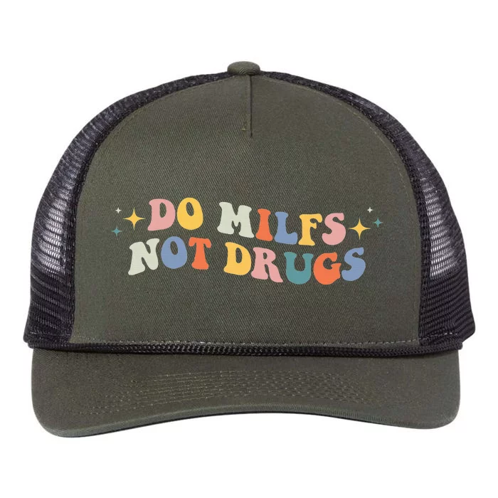 Groovy Style Do Milfs Not Drugs Funny Joke Retro Rope Trucker Hat Cap