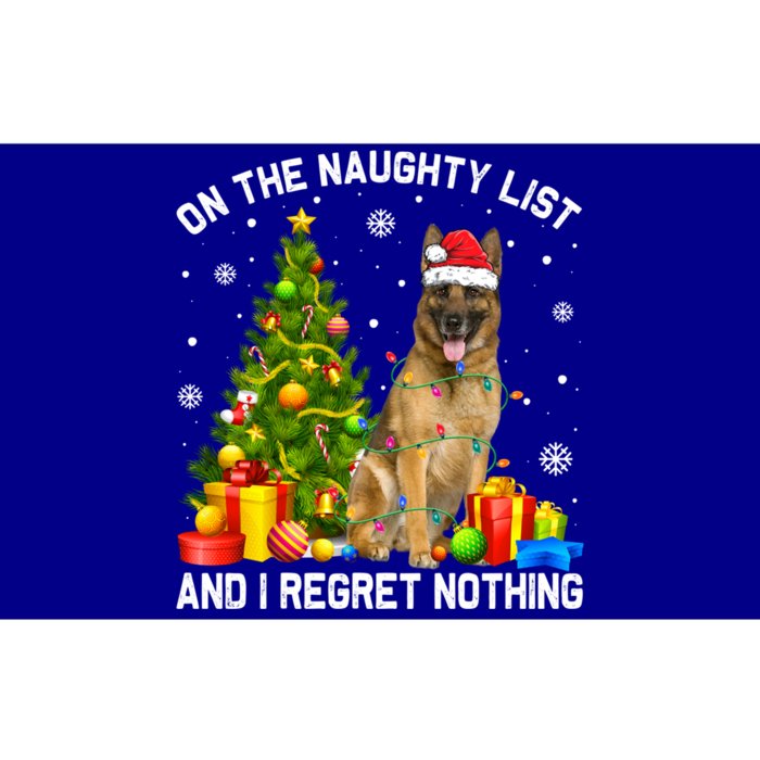 Ger Shepherd Dog Xmas Naughty List And I Regret Nothing Gift Bumper Sticker