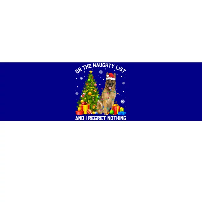 Ger Shepherd Dog Xmas Naughty List And I Regret Nothing Gift Bumper Sticker