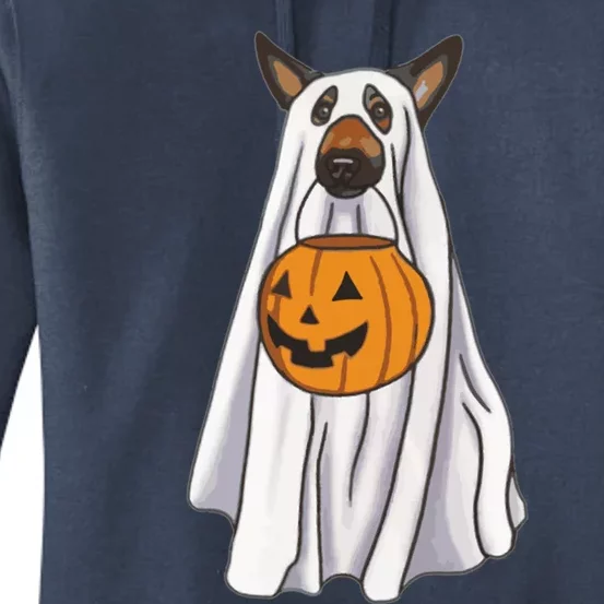 Ger Shepherd Dog Ghost Funny Halloween Pumpkin Dog Lover Gift Women's Pullover Hoodie