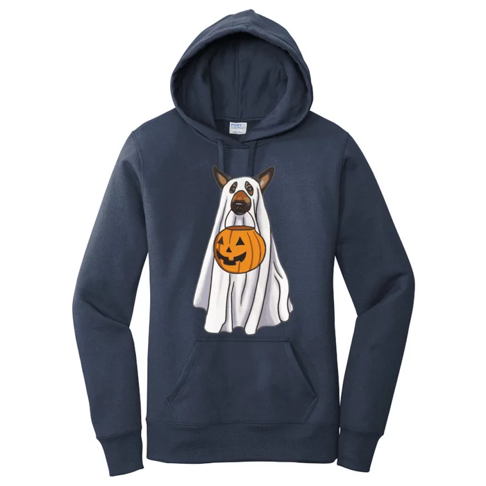 Ger Shepherd Dog Ghost Funny Halloween Pumpkin Dog Lover Gift Women's Pullover Hoodie