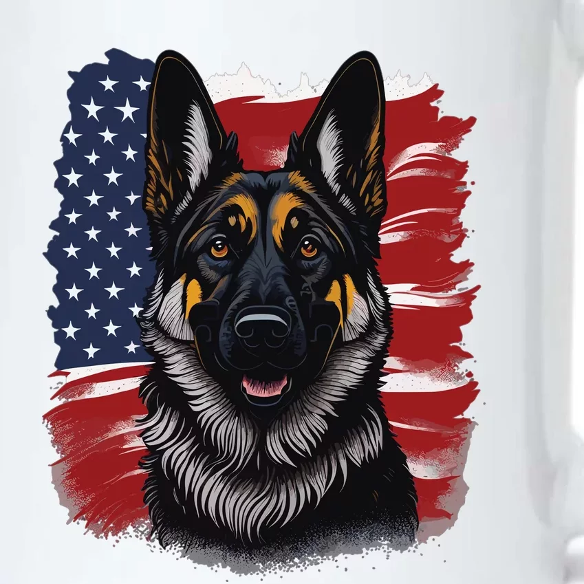 German Shepherd Dog USA Flag Black Color Changing Mug