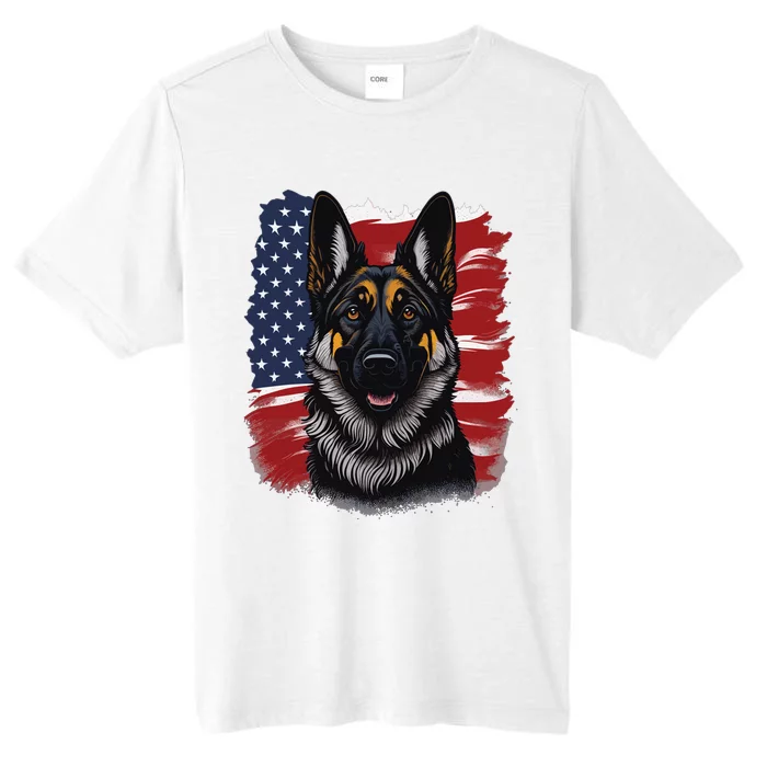 German Shepherd Dog USA Flag ChromaSoft Performance T-Shirt