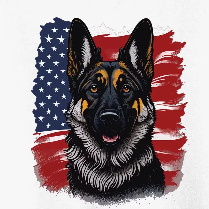 German Shepherd Dog USA Flag Toddler T-Shirt