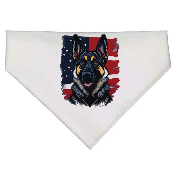 German Shepherd Dog USA Flag USA-Made Doggie Bandana