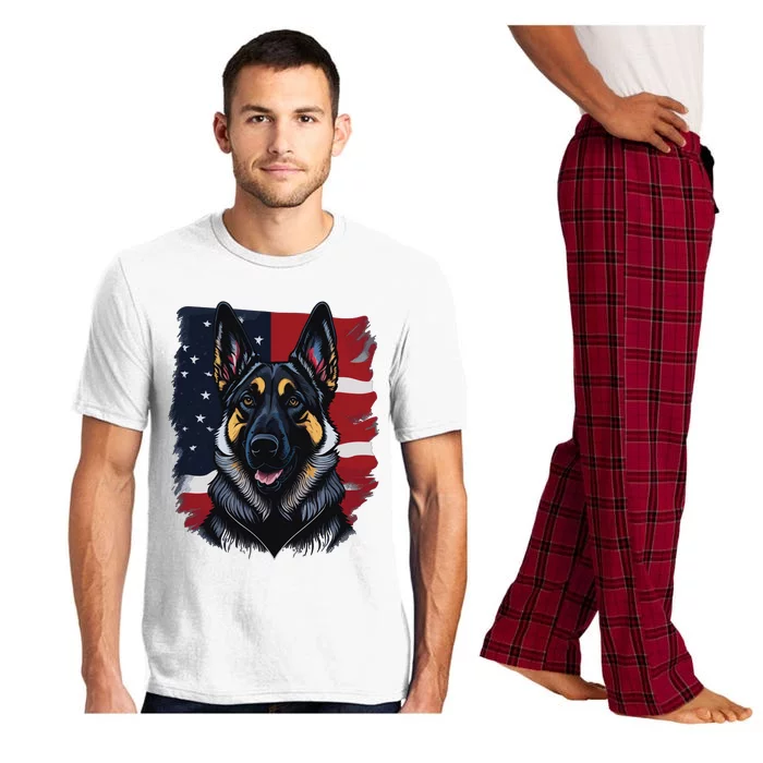 German Shepherd Dog USA Flag Pajama Set