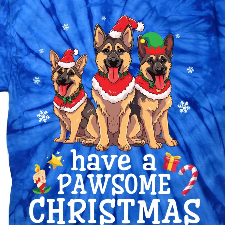 Ger Shepherd Dogs Merry Mom Dad Have A Pawsome Christmas Great Gift Tie-Dye T-Shirt