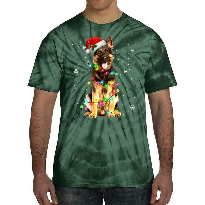 German Shepherd Dog Tree Christmas Sweater Xmas Dogs Gifts Tie-Dye T-Shirt