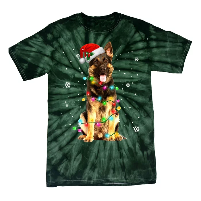 German Shepherd Dog Tree Christmas Sweater Xmas Dogs Gifts Tie-Dye T-Shirt