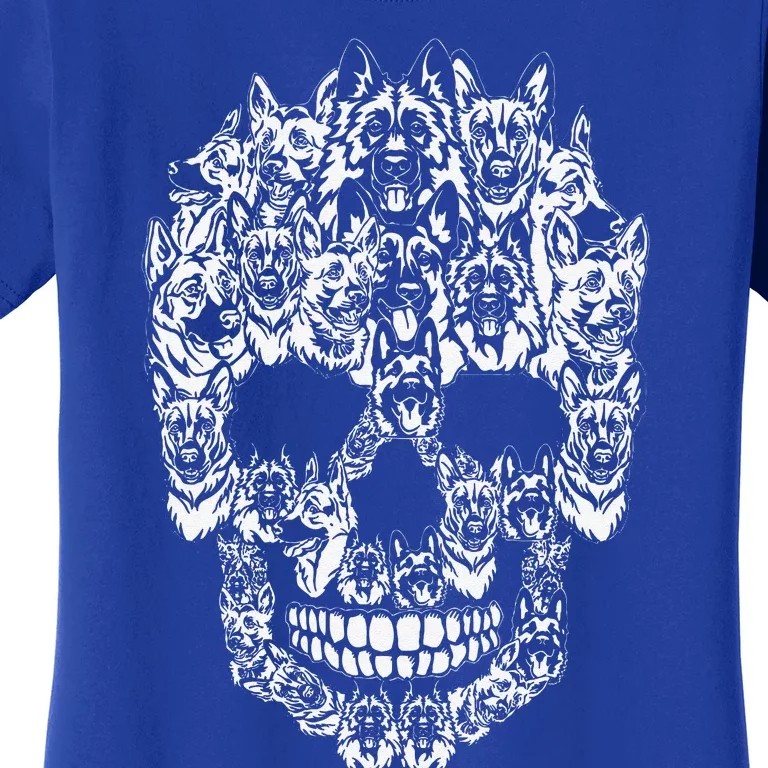 German Shepherd Dog Graphic Halloween Skull Costumes Women's T-Shirt