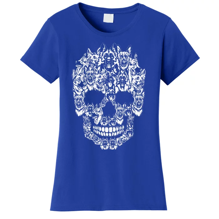 German Shepherd Dog Graphic Halloween Skull Costumes Women's T-Shirt