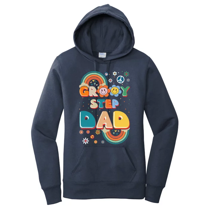 Groovy Step Dad Stepdaddy Step Father Fathers Day Retro Women's Pullover Hoodie