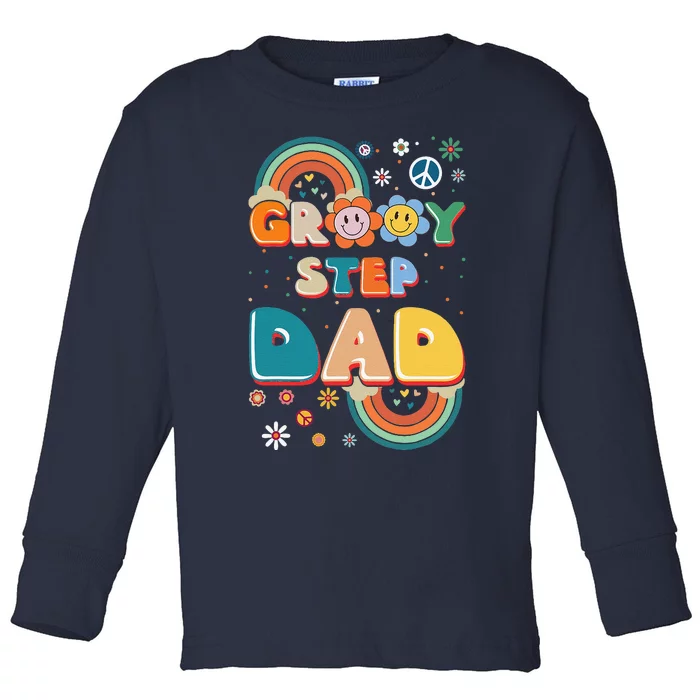 Groovy Step Dad Stepdaddy Step Father Fathers Day Retro Toddler Long Sleeve Shirt