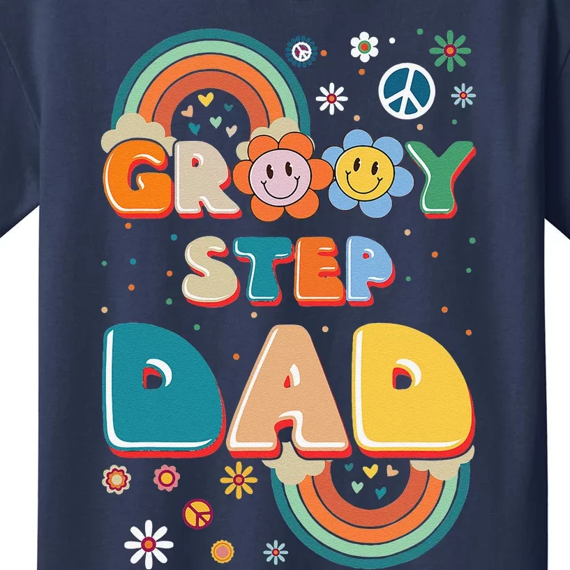 Groovy Step Dad Stepdaddy Step Father Fathers Day Retro Kids T-Shirt