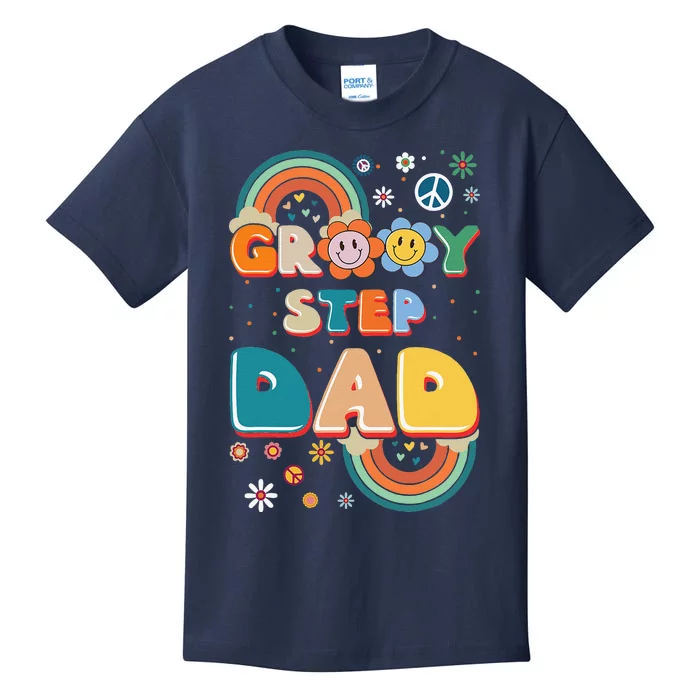 Groovy Step Dad Stepdaddy Step Father Fathers Day Retro Kids T-Shirt