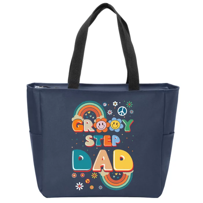 Groovy Step Dad Stepdaddy Step Father Fathers Day Retro Zip Tote Bag