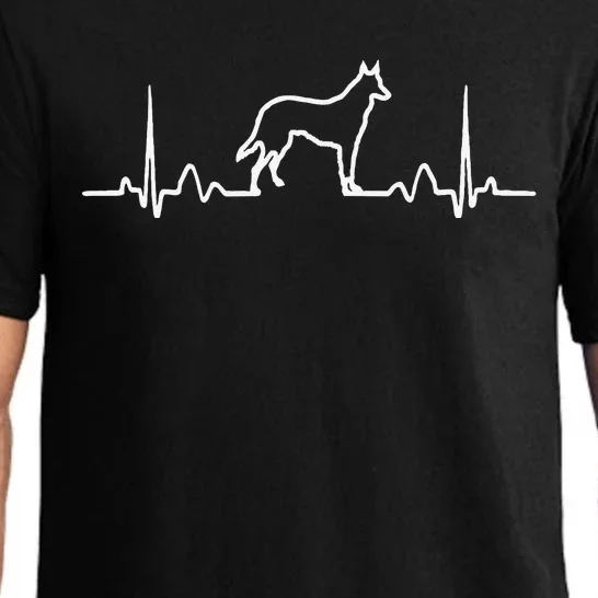 German Shepherd Dog Heartbeat Funny Dog Gift Pajama Set