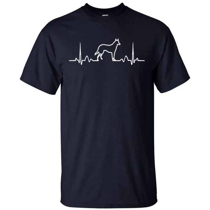 German Shepherd Dog Heartbeat Funny Dog Gift Tall T-Shirt