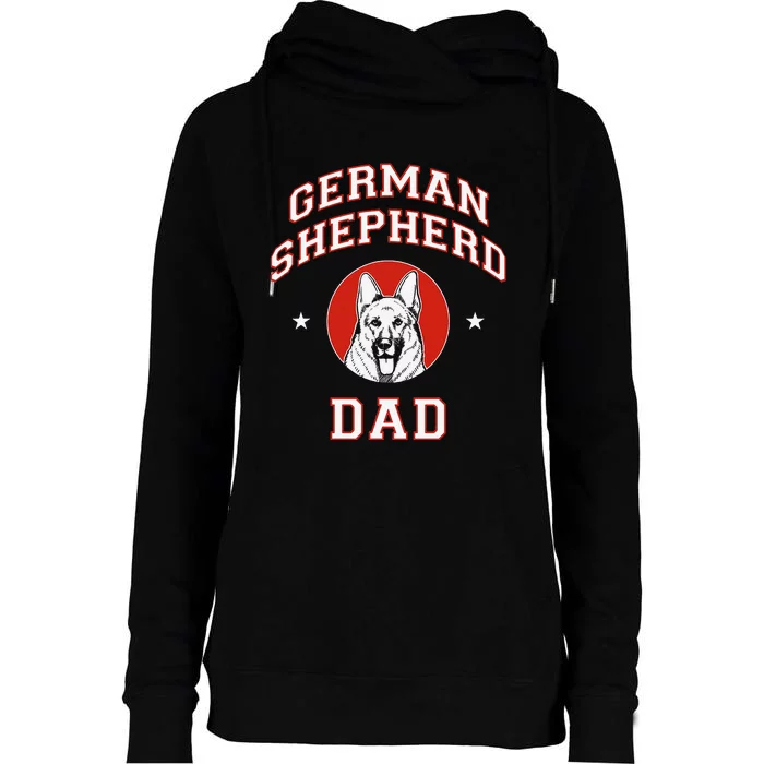 German Shepherd Dad Dog Father Womens Funnel Neck Pullover Hood