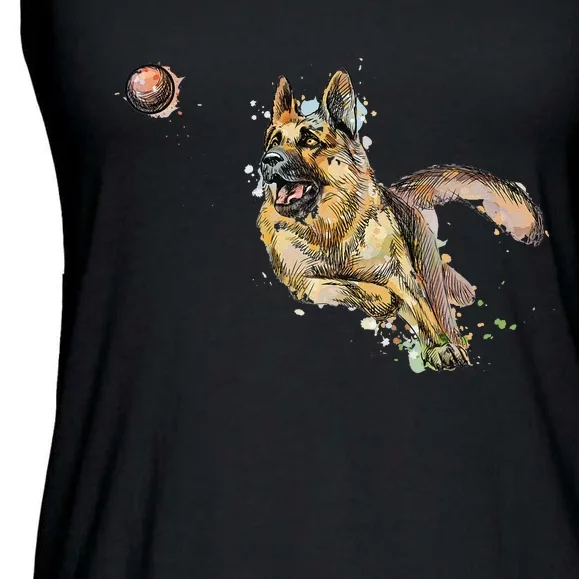 German Shepherd Dog Dogs Ladies Essential Flowy Tank