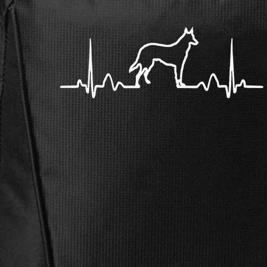 German Shepherd Dog Heartbeat Funny Dog Gift City Backpack