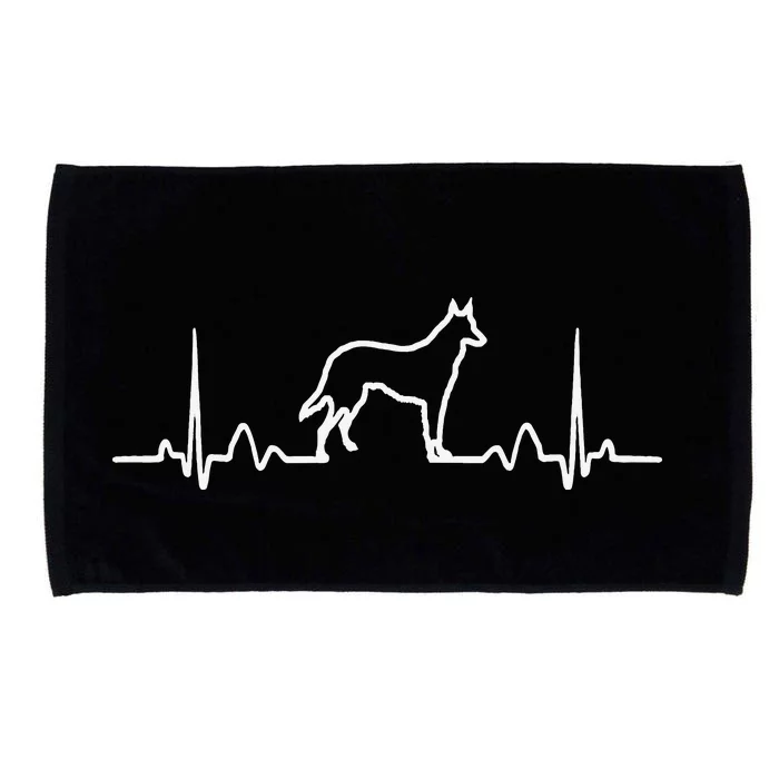 German Shepherd Dog Heartbeat Funny Dog Gift Microfiber Hand Towel