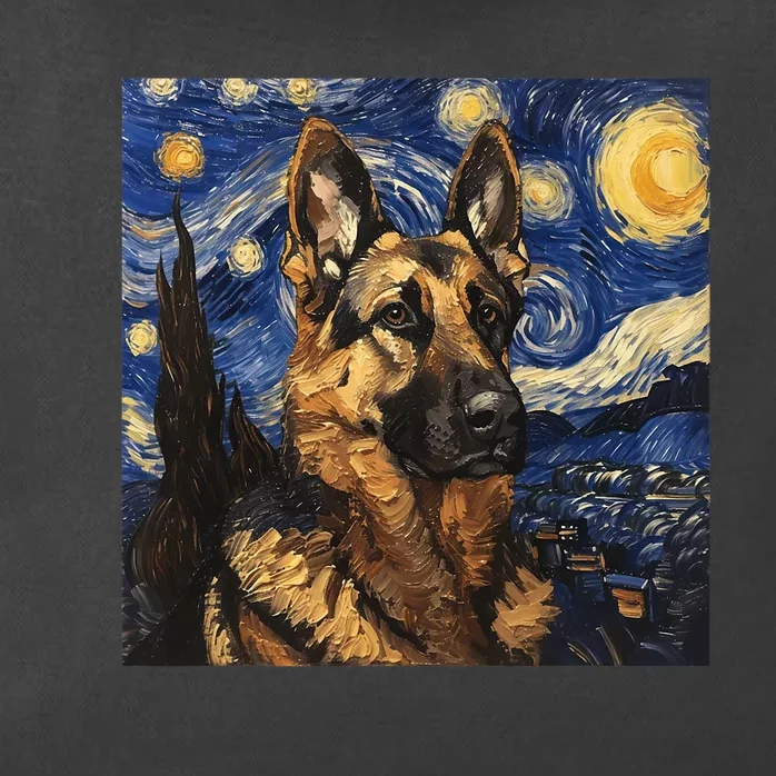 German Shepherd Dog Van Gogh Style Starry Night Zip Tote Bag