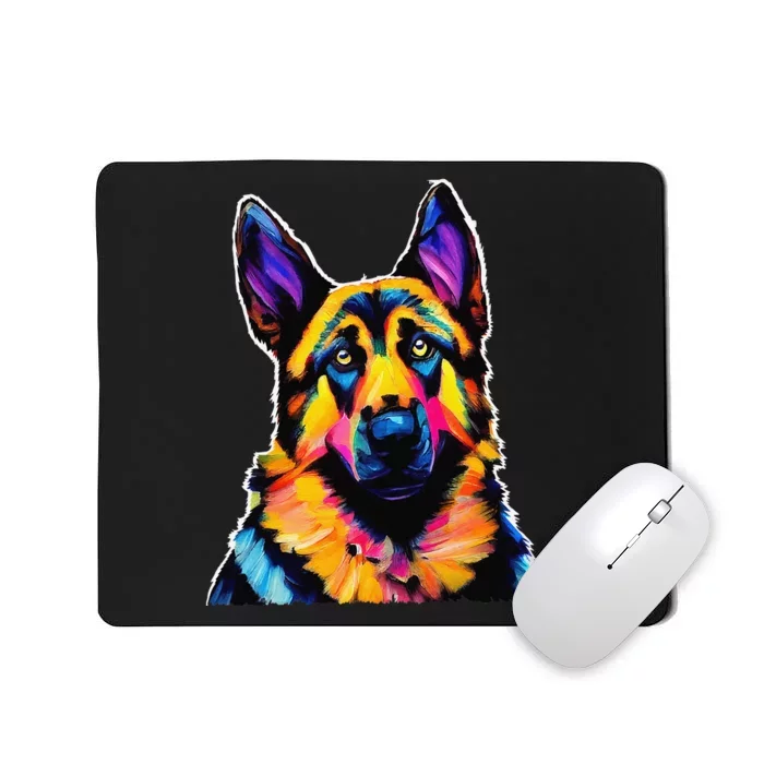 German Shepherd Dog Lover Colorful Artistic Mom Mousepad